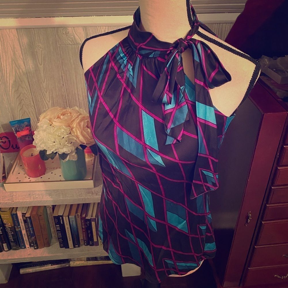 INC 100% Silk Lined Tie Top Sz 4 EUC!